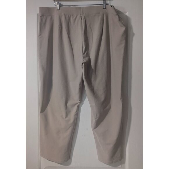 Eileen Fisher | Washable Stretch Crepe Crop with Slits In Wheat - Picture 6 of 10